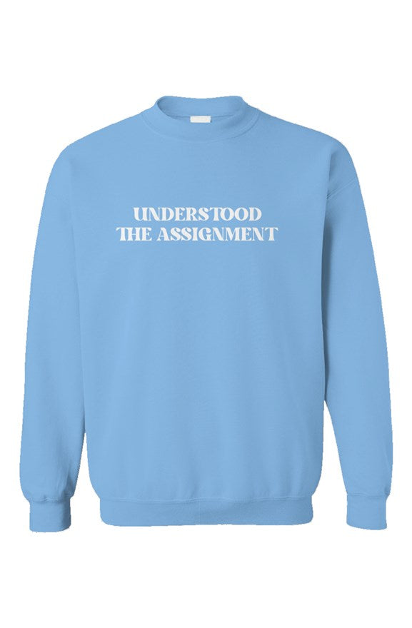 Understood the Assignment Carolina Blue Unisex Crewneck