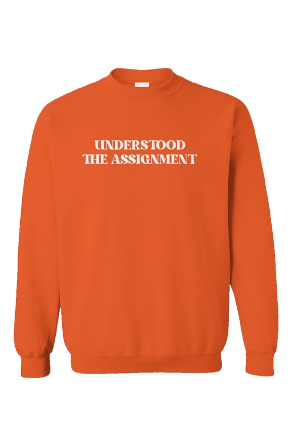 Understood the Assignment Orange Unisex Crewneck