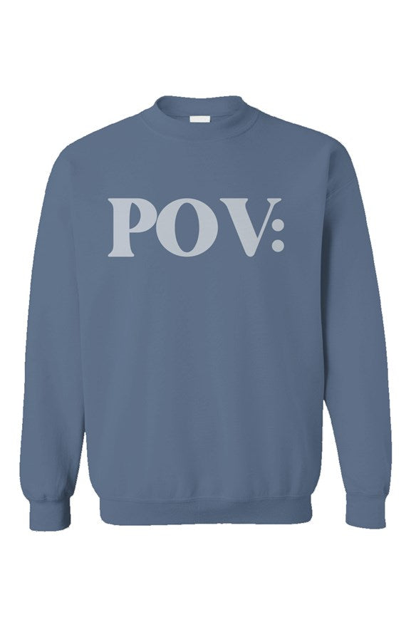 POV Indigo Blue Unisex Crewneck