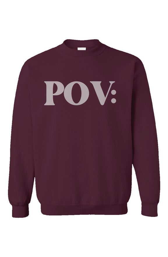 POV Maroon Unisex Crewneck